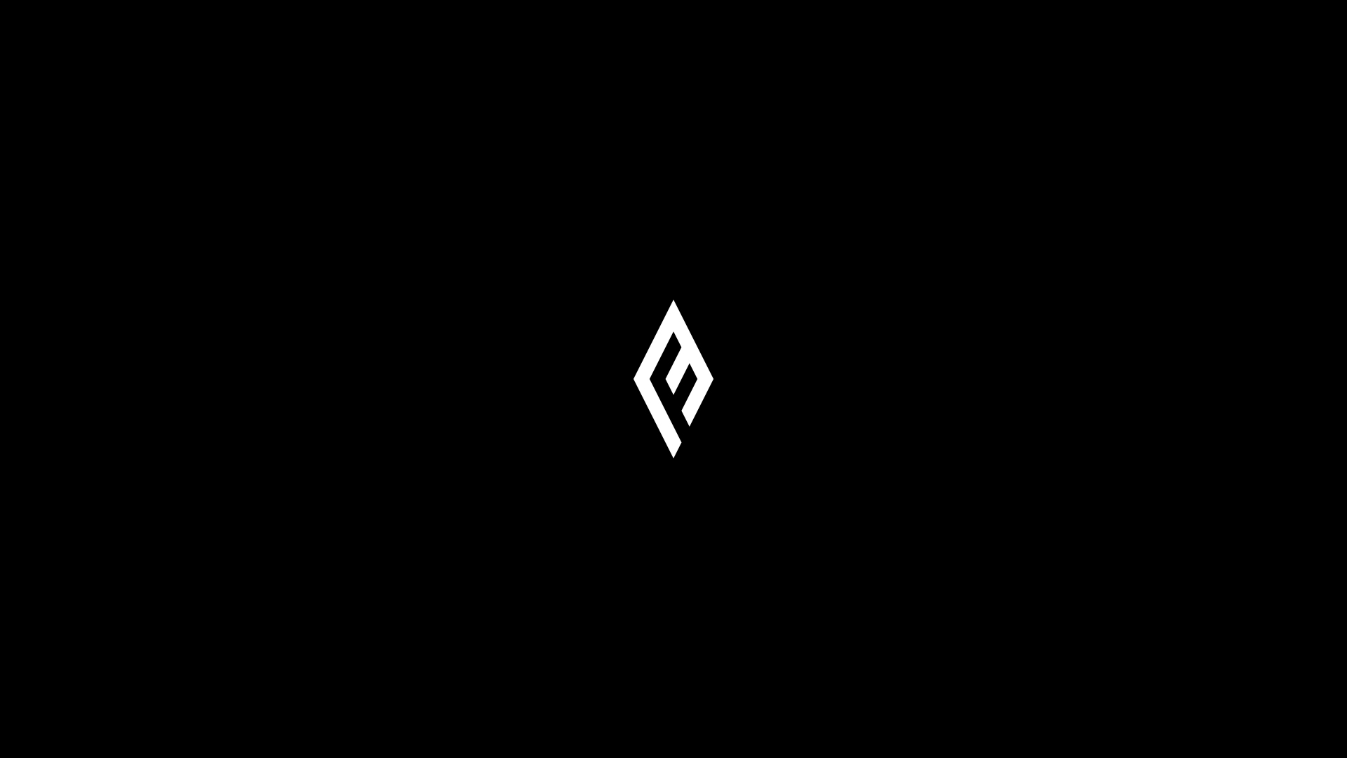 features a highly minimalist, modern, and geometric logo design centered against a solid black background.Abstract monogram between F,A,P, E
