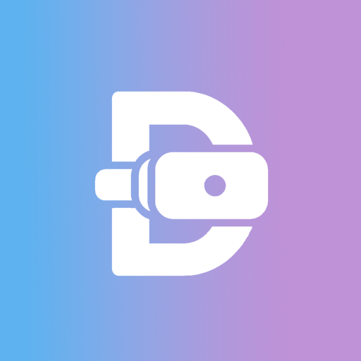 Dunk Technologies logo consisting of a D with a VR headset attached